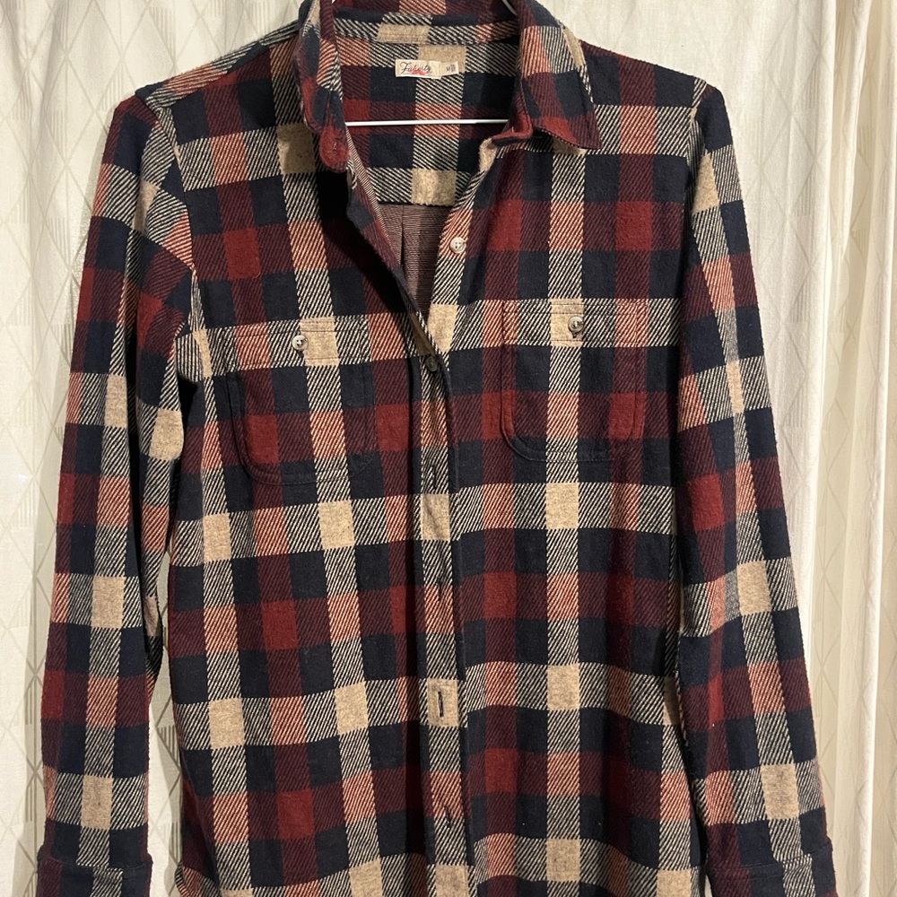 Faherty Red and Cream Plaid Flannel